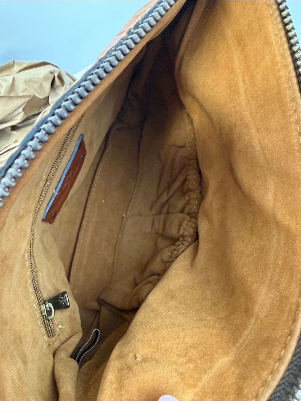 Patricia Nash Valerie Cognac Tooled Leather Foldover Wristlet Clutch Bag